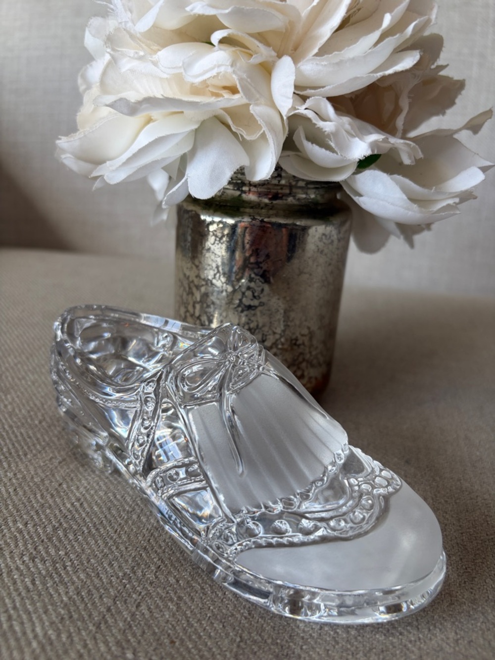 Nachtman Germany Lead Crystal Golf Shoe - Crystal Paperweight - Frosted Details